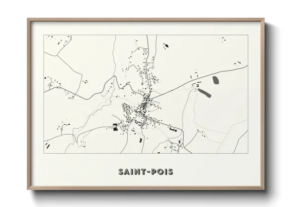 Une affiche de carte sur Saint-Pois