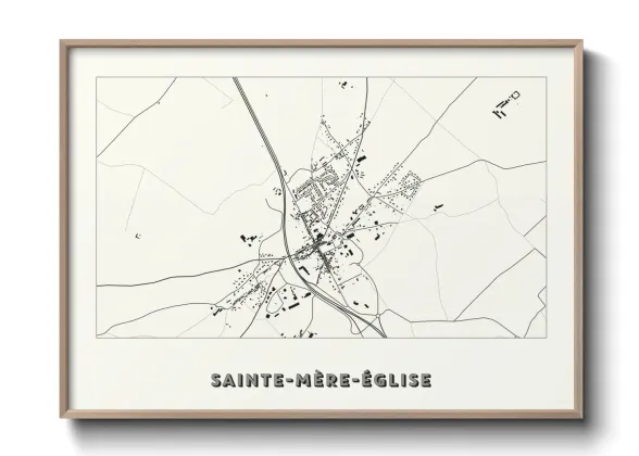 Une affiche de carte sur Sainte-Mère-Église