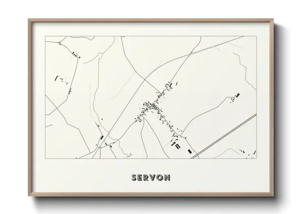 Une affiche de carte sur Servon