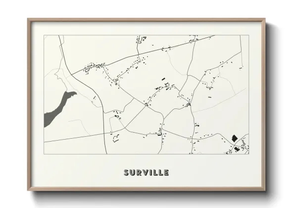 Une affiche de carte sur Surville
