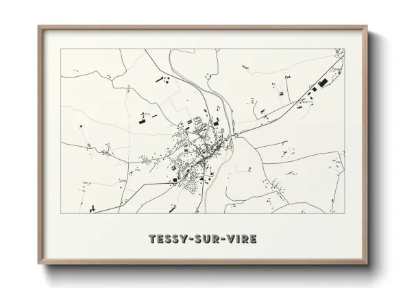 Une affiche de carte sur Tessy-sur-Vire