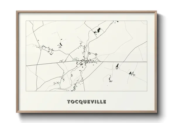 Une affiche de carte sur Tocqueville