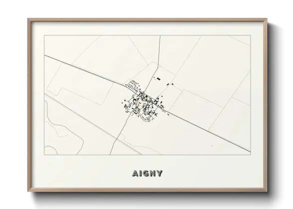 Une affiche de carte sur Aigny