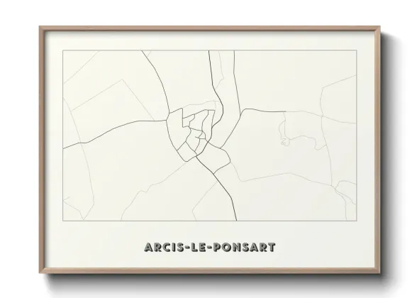 Une affiche de carte sur Arcis-le-Ponsart