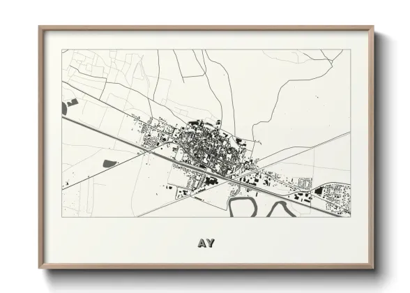 Une affiche de carte sur Ay