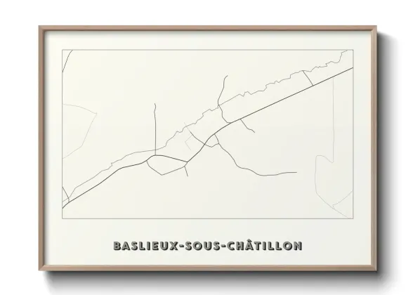 Une affiche de carte sur Baslieux-sous-Châtillon