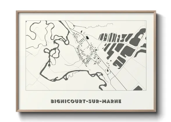 Une affiche de carte sur Bignicourt-sur-Marne