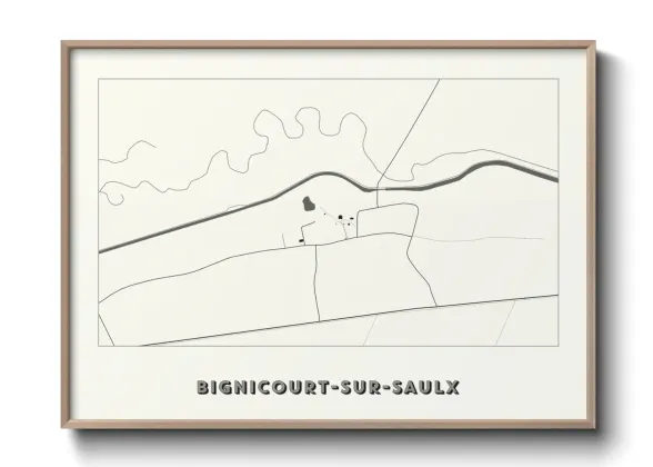 Une affiche de carte sur Bignicourt-sur-Saulx