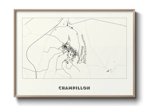 Une affiche de carte sur Champillon