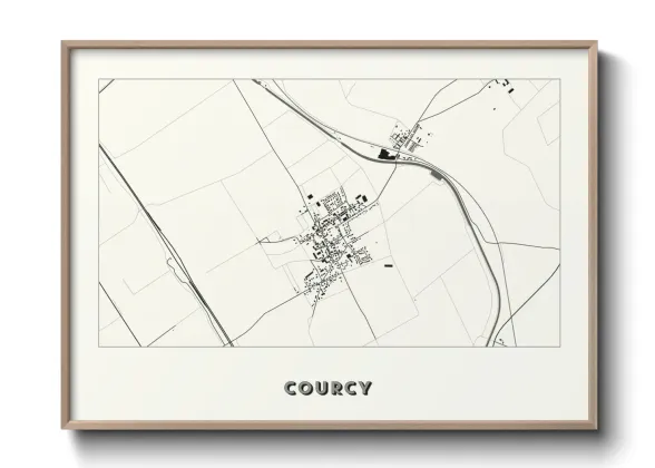 Une affiche de carte sur Courcy