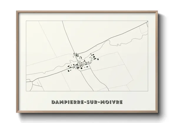 Une affiche de carte sur Dampierre-sur-Moivre