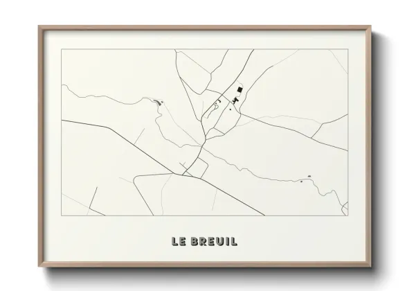 Une affiche de carte sur Le Breuil