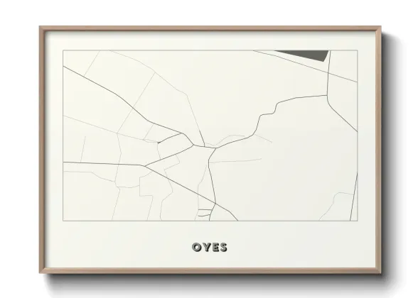 Une affiche de carte sur Oyes