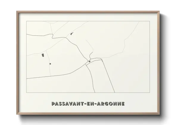 Une affiche de carte sur Passavant-en-Argonne