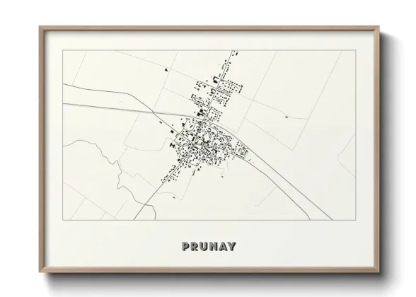 Une affiche de carte sur Prunay