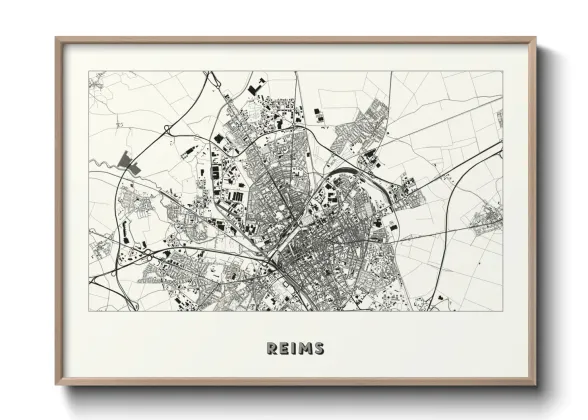 Une affiche de carte sur Reims