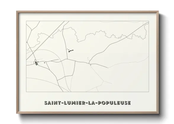 Une affiche de carte sur Saint-Lumier-la-Populeuse