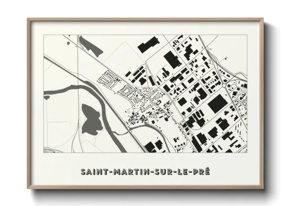 Une affiche de carte sur Saint-Martin-sur-le-Pré