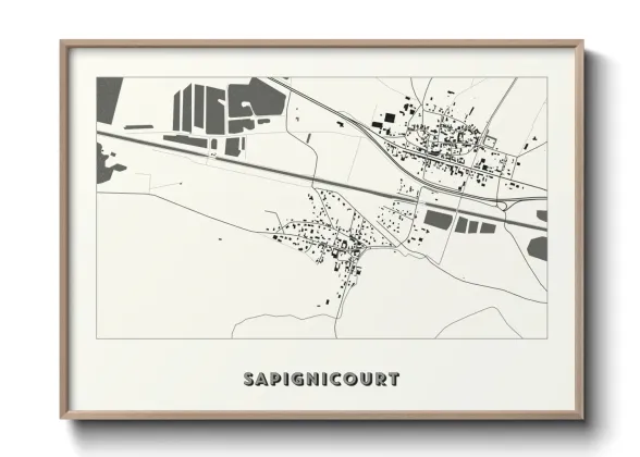 Une affiche de carte sur Sapignicourt