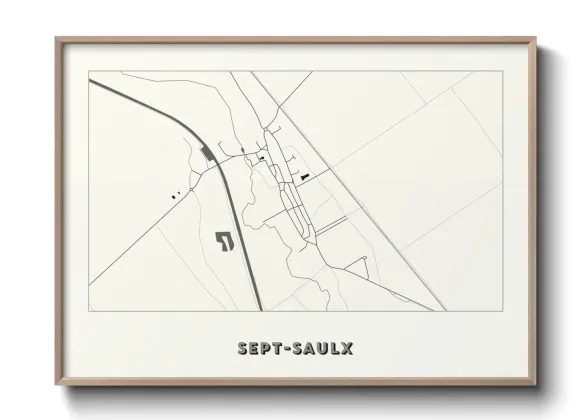 Une affiche de carte sur Sept-Saulx