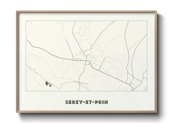 Une affiche de carte sur Serzy-et-Prin