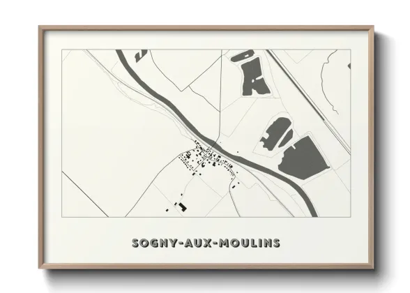 Une affiche de carte sur Sogny-aux-Moulins