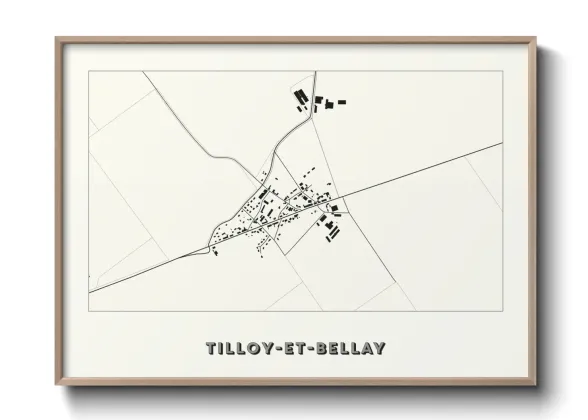 Une affiche de carte sur Tilloy-et-Bellay