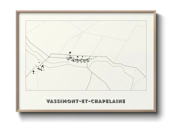 Une affiche de carte sur Vassimont-et-Chapelaine