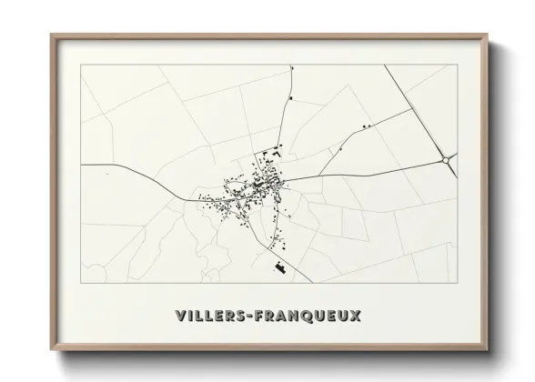 Une affiche de carte sur Villers-Franqueux