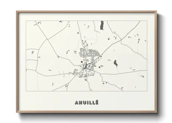 Une affiche de carte sur Ahuillé