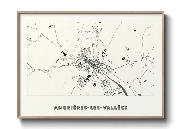 Une affiche de carte sur Ambrières-les-Vallées