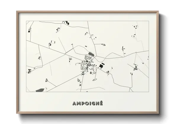 Une affiche de carte sur Ampoigné