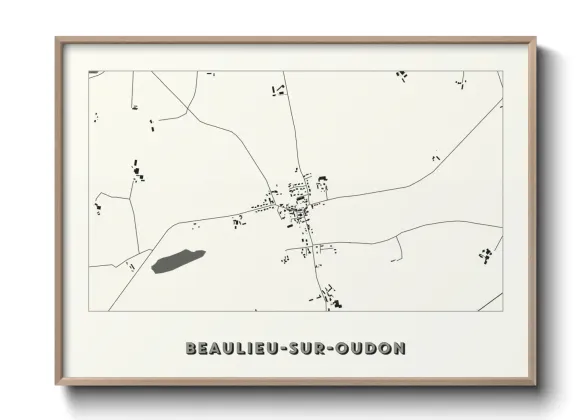 Une affiche de carte sur Beaulieu-sur-Oudon