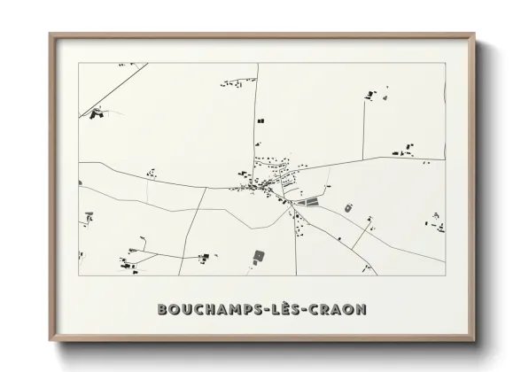 Une affiche de carte sur Bouchamps-lès-Craon
