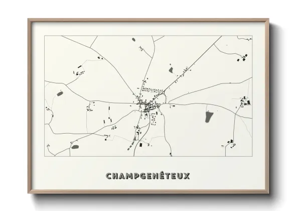 Une affiche de carte sur Champgenéteux