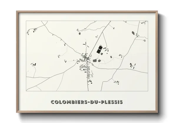 Une affiche de carte sur Colombiers-du-Plessis