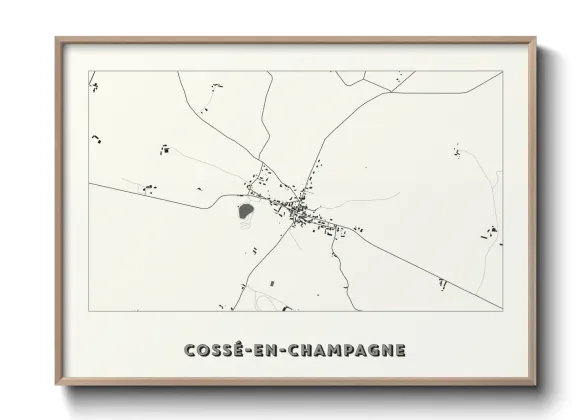 Une affiche de carte sur Cossé-en-Champagne