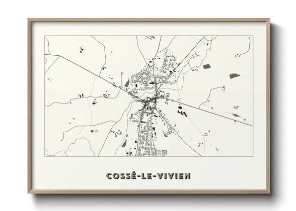 Une affiche de carte sur Cossé-le-Vivien