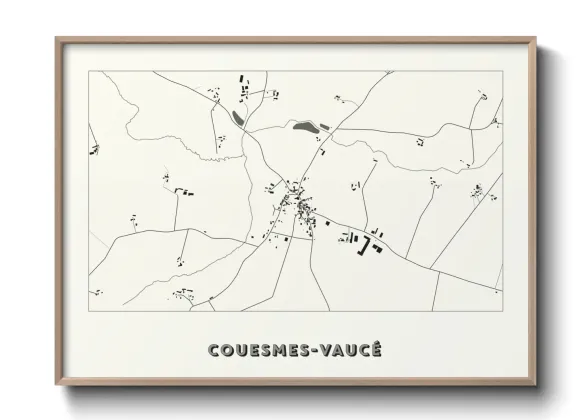 Une affiche de carte sur Couesmes-Vaucé