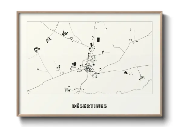 Une affiche de carte sur Désertines