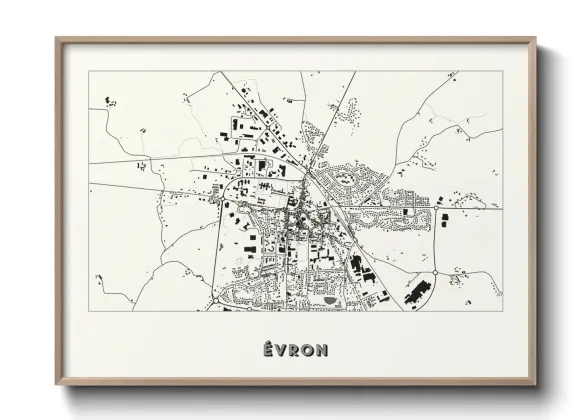 Une affiche de carte sur Évron
