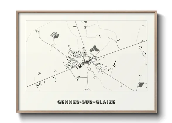 Une affiche de carte sur Gennes-sur-Glaize