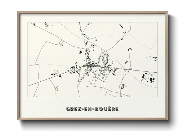 Une affiche de carte sur Grez-en-Bouère