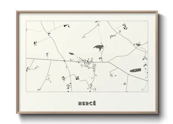 Une affiche de carte sur Hercé