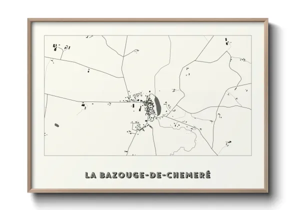 Une affiche de carte sur La Bazouge-de-Chemeré