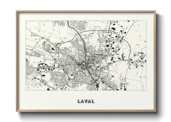 Une affiche de carte sur Laval