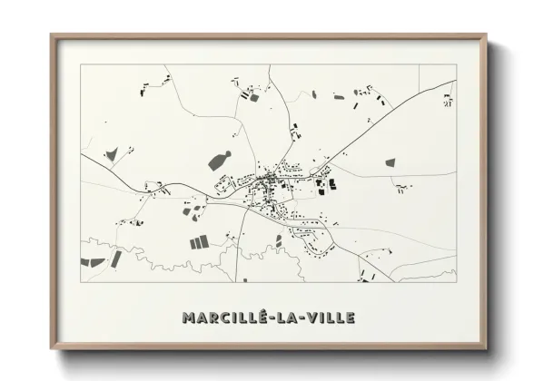Une affiche de carte sur Marcillé-la-Ville