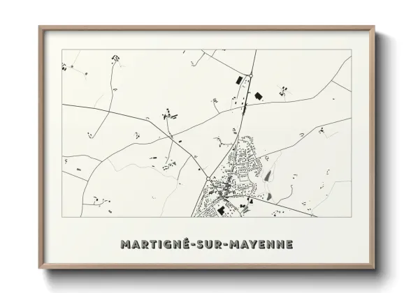 Une affiche de carte sur Martigné-sur-Mayenne
