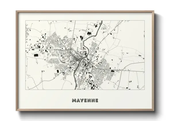 Une affiche de carte sur Mayenne