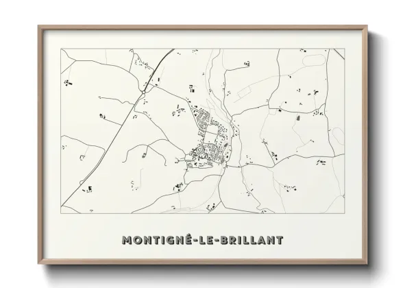 Une affiche de carte sur Montigné-le-Brillant